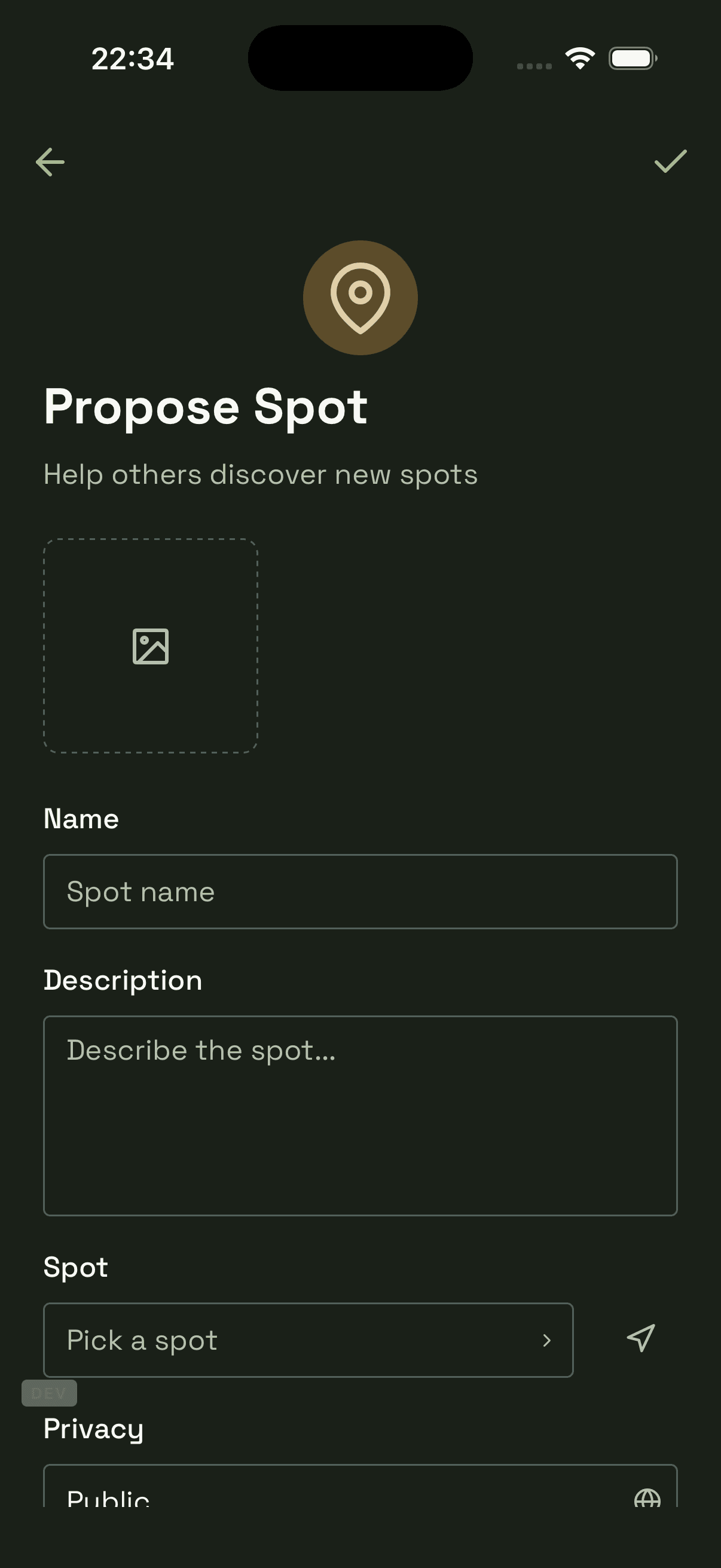 Propose a new spot form