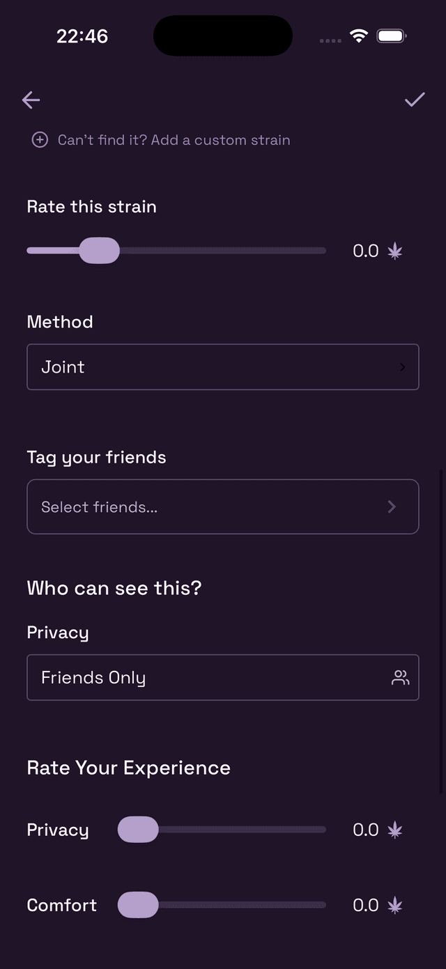 Check-in form β strain and friends