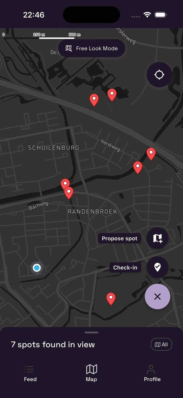 Map quick actions menu