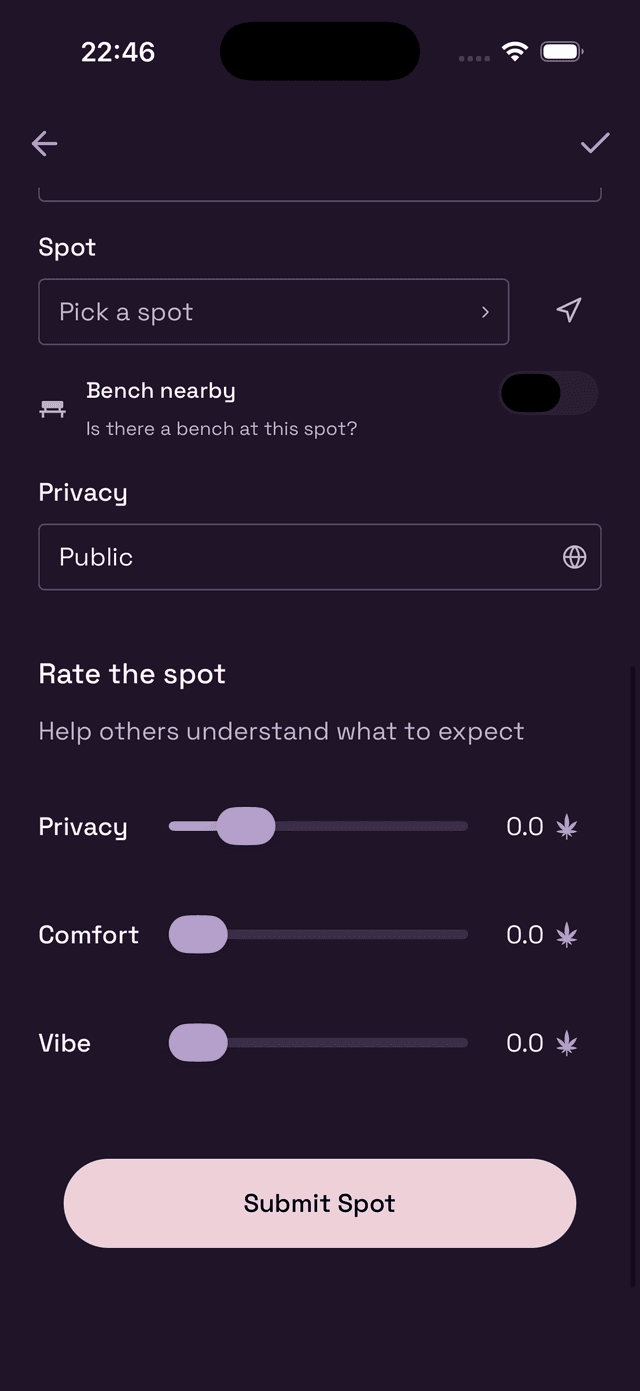 Propose a spot β ratings and submit